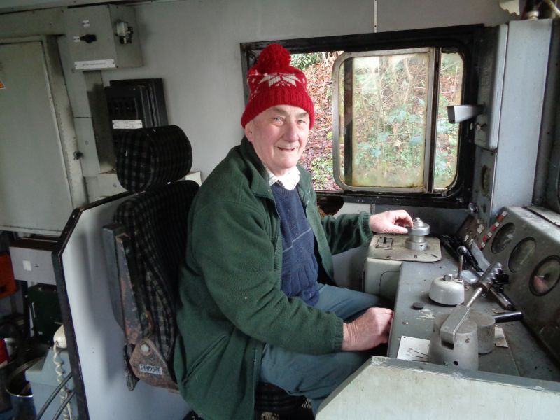 David Bell in the driving cab of Rocket.brPhotographer John CoxonbrDate taken 14012018