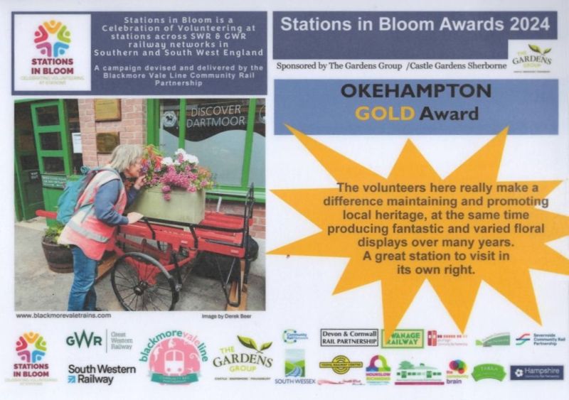 Stations in Bloom 2024 award certificate