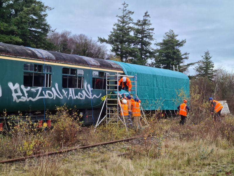 Tarpaulin on to the towerbrPhotographer Geoff HornerbrDate taken 06112024