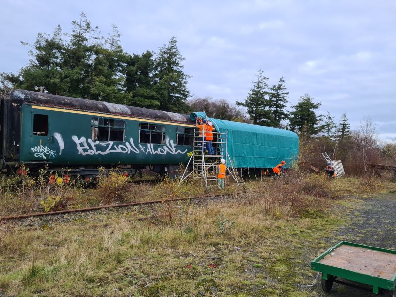 Tarpaulin on to the roofbrPhotographer Geoff HornerbrDate taken 06112024