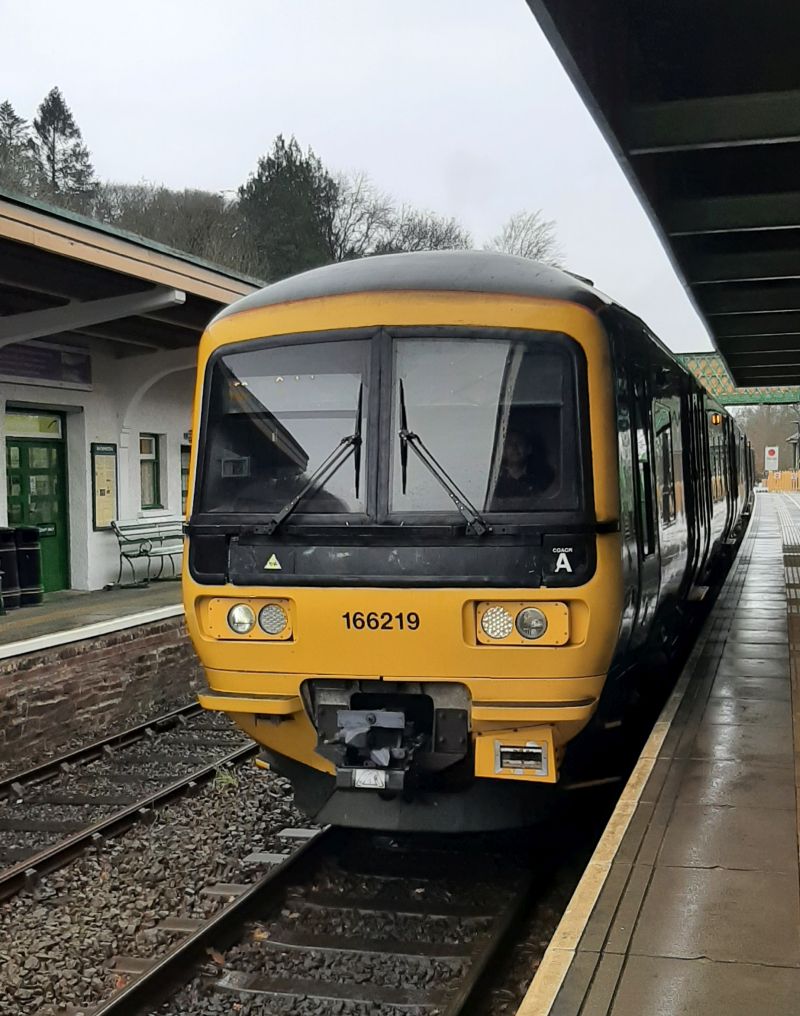 GWR Class 166 DMU 166219 at OkehamptonbrPhotographer David NaylorbrDate taken 17122025