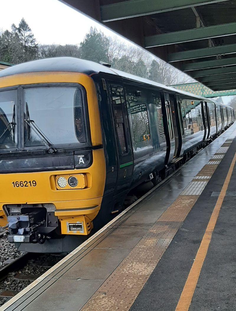 GWR Class 166 DMU 166219 at OkehamptonbrPhotographer David NaylorbrDate taken 17122025