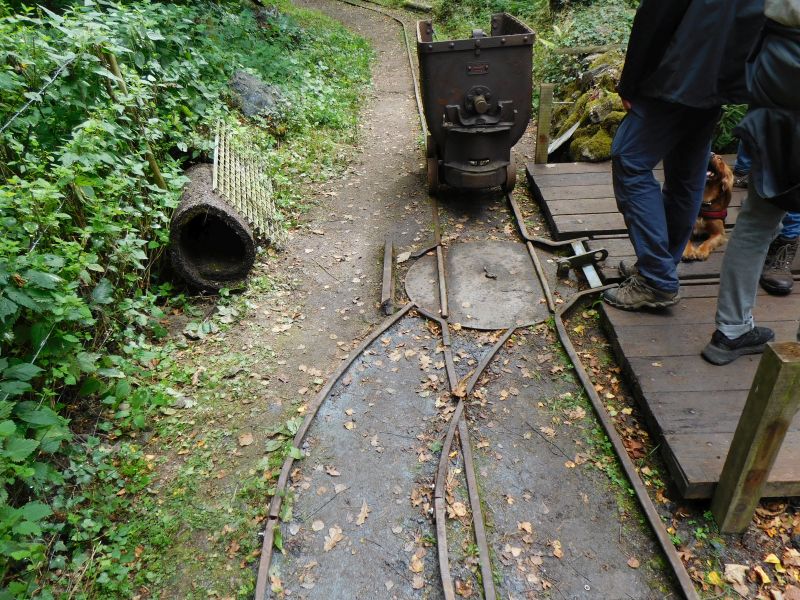 Modernish tram by Hudson of Leeds, and turntable. The reconstructed headgear of the 80 feet deep shaft is just to the right.brPhotographer Jon KelseybrDate taken 01092024